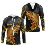 Polo Pêche Carpiste Homme - Personnalisé Noir & Or - Long Sleeves Hoodie