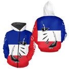 Polo Pêche Drapeau Français - Blanc Rouge Bleu Personnalisé - Zippé Hoodie Homme