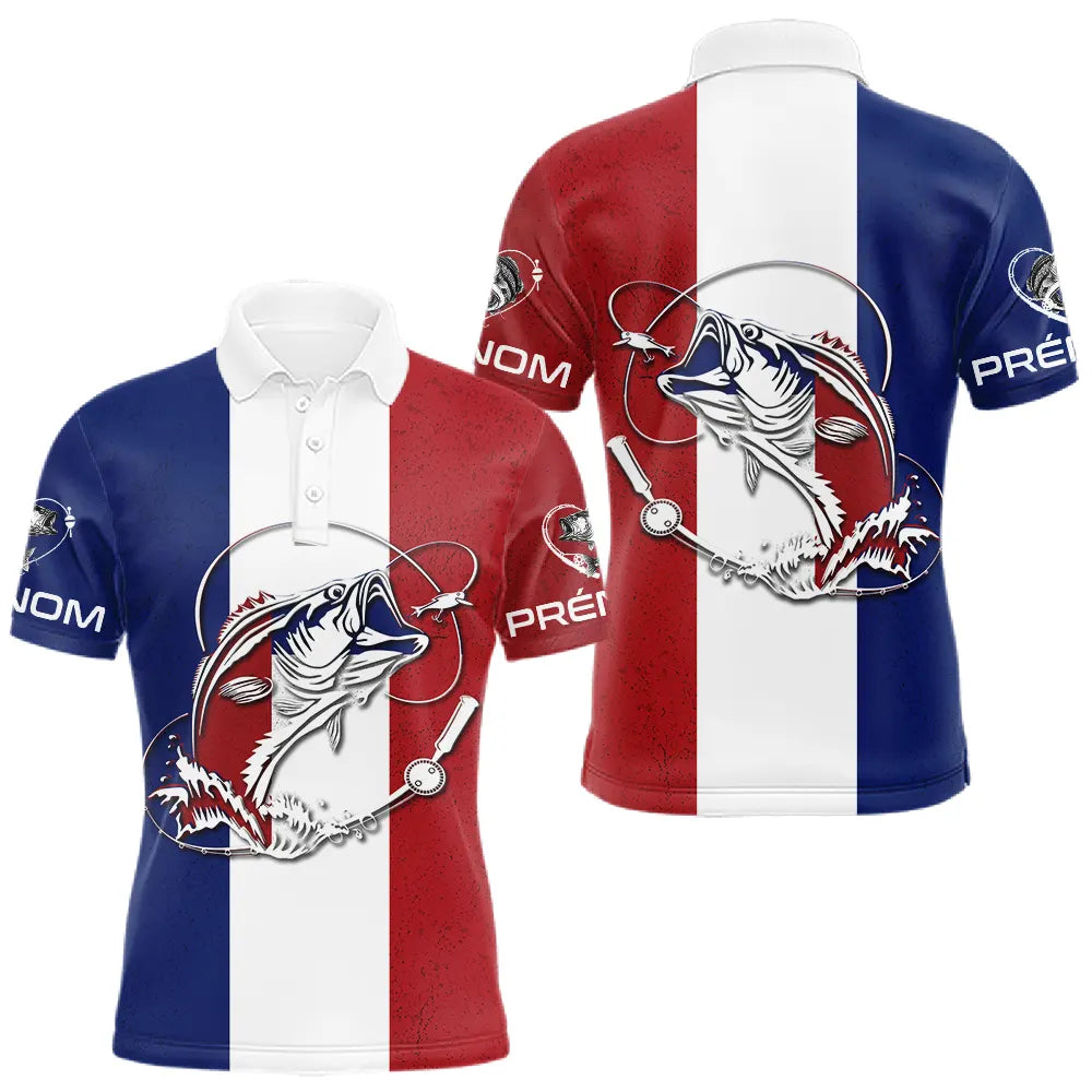 Polo Pêche Drapeau Français - Passion Carnassier - Homme Polo 