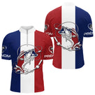 Polo Pêche Drapeau Français - Passion Carnassier - Homme Polo Zippé