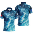 Polo Pêche Homme - Motif Océan & Drapeau Français - Polo Homme
