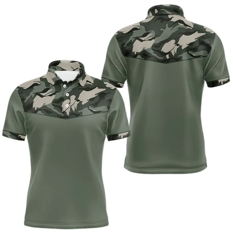 Polo Pêche Homme Camouflage Vert Kaki - Style Élégance Outdoor - Polo 