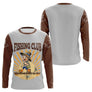Polo Pêche Homme Gris & Marron - Fishing Club- Long Sleeves Homme