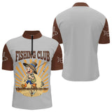 Polo Pêche Homme Gris & Marron - Fishing Club- Polo Homme