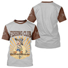 Polo Pêche Homme Gris & Marron - Fishing Club - T-Shirt Homme