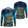 Polo Pêche Homme Personnalisé - Bleue 3D Carpe Brochet - Long Sleeves Homme