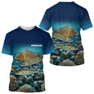 Polo Pêche Homme Personnalisé - Bleue 3D Carpe Brochet - T-Shirt Homme