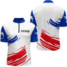 Polo Pêche Homme Personnalisé - Drapeau Français Tricolore - Polo Zippé Homme