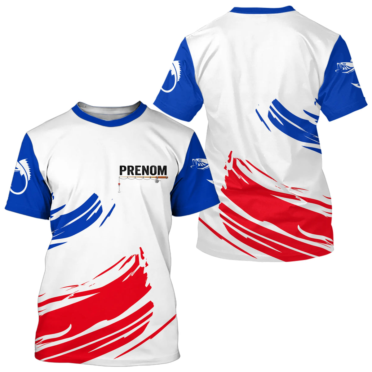 Polo Pêche Homme Personnalisé - Drapeau Français Tricolore - T-Shirt Homme
