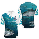 Polo Pêche Homme Personnalisé - Saumon Bleu Passionné - Polo Zippé Homme