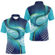 Polo Pêche Homme Respirant Bleu & Turquoise 3D - Polo Homme