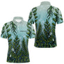 Polo Pêche Motif Algues & Bulles Personnalisé - Bleu Et Vert - Polo Homme