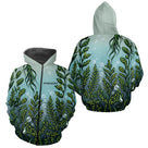 Polo Pêche Motif Algues & Bulles Personnalisé - Bleu Et Vert - Zippé Hoodie Homme