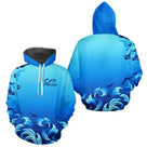 Polo Pêche Personnalisé Bleu Vague - Prénom - Hoodie Homme