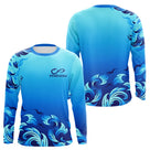 Polo Pêche Personnalisé Bleu Vague - Prénom - Long Sleeves Homme