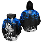 Polo Pêche Personnalisé Squelette Poisson - Bleu Et Noir - Hoodie Homme