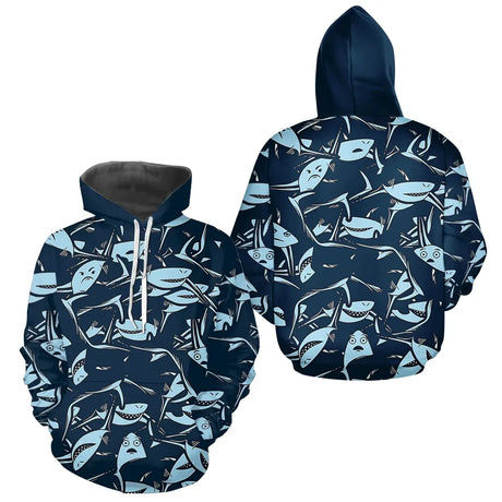Polo Pêche Requin Bleu - Pull 3D Personnalisé - Hoodie Homme