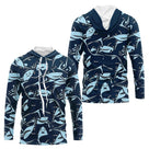 Polo Pêche Requin Bleu - Pull 3D Personnalisé - Long Sleeves Hoodie Homme