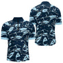 Polo Pêche Requin Bleu - Pull 3D Personnalisé - Polo Zippé Homme
