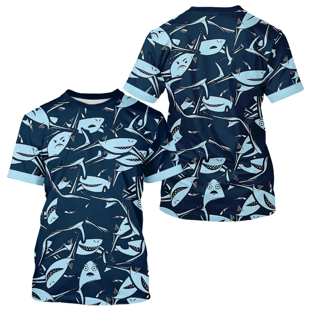 Polo Pêche Requin Bleu - Pull 3D Personnalisé - T-Shirt Homme
