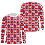 Polo Pêche Rouge & Bleu Carreau - Design Sportif - Long Sleeves Homme
