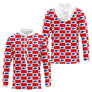 Polo Pêche Rouge & Bleu Carreau - Design Sportif - Long Sleeves Hoodie Homme
