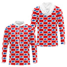 Polo Pêche Rouge & Bleu Carreau - Design Sportif - Long Sleeves Hoodie Homme