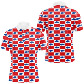 Polo Pêche Rouge & Bleu Carreau - Design Sportif - Polo Homme