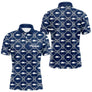 Polo Pêche Sur Mesure Personnalisé Prénom – Bleu Marine & Blanc - Polo Homme