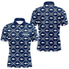 Polo Pêche Sur Mesure Personnalisé Prénom – Bleu Marine & Blanc - Polo Homme