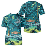 Polo Pêche Truite Camo Bleu Vert Personnalisé - Style Homme - T-Shirt Homme