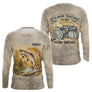 Polo Pêche Vintage Beige Personnalisé - Motif Truite - Long Sleeves Homme