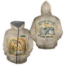Polo Pêche Vintage Beige Personnalisé - Motif Truite - Zippe Hoodie Homme