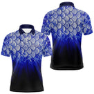 Polo Pêche Écailles Personnalisé - Bleu Roi Et Noir 3D - Polo Homme
