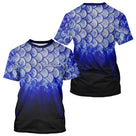 Polo Pêche Écailles Personnalisé - Bleu Roi Et Noir 3D - T-Shirt Homme