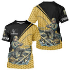Polo Pêcheur 3D Homme Personnalisé - Noir & Jaune Tenue Sportif - T-Shirt Homme