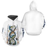 Polo Pêcheur ADN Blanc - J'peux Pas J'ai Pêche - Hoodie Homme
