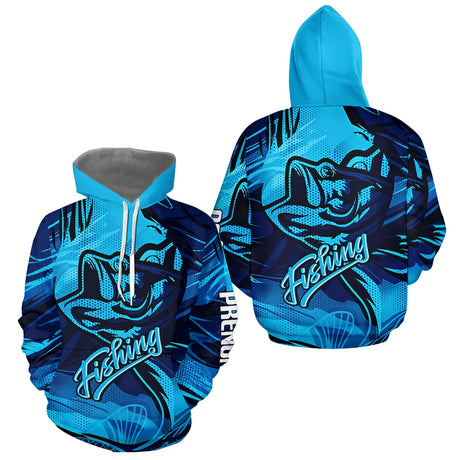 Polo Pêcheur Bass Bleu 3D - Design Sportive Personnalisé - Hoodie Homme
