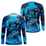 Polo Pêcheur Bass Bleu 3D - Design Sportive Personnalisé - Long Sleeves Homme