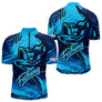 Polo Pêcheur Bass Bleu 3D - Design Sportive Personnalisé - Polo Zippé Homme