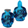 Polo Pêcheur Bass Bleu 3D - Design Sportive Personnalisé - Zippé Hoodie Homme