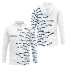 Polo Pêcheur Blanc Arêtes de Poisson Personnalisé - Long Sleeve Hoodie Homme