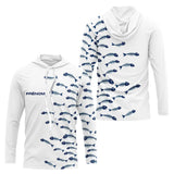 Polo Pêcheur Blanc Arêtes de Poisson Personnalisé - Long Sleeve Hoodie Homme
