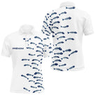 Polo Pêcheur Blanc Arêtes de Poisson Personnalisé - Polo Homme