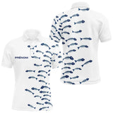 Polo Pêcheur Blanc Arêtes de Poisson Personnalisé - Polo Homme