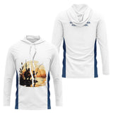 Polo Pêcheur Blanc & Marine - Esprit Famille Homme - Long Sleeves Hoodie Homme