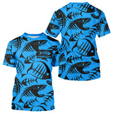 Polo Pêcheur Bleu Fluo Arête De Poisson Personnalisé - T-Shirt Homme