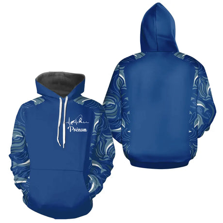Polo Pêcheur Bleu Personnalisé - Motif Cœur - Hoodie Homme