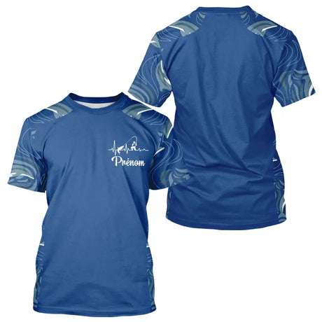 Polo Pêcheur Bleu Personnalisé - Motif Cœur - T-Shirt Homme