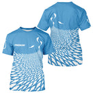 Polo Pêcheur Bleu Personnalisé - Prénom Motif Poissons - T-Shirt Homme